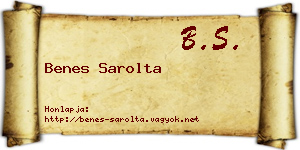 Benes Sarolta névjegykártya