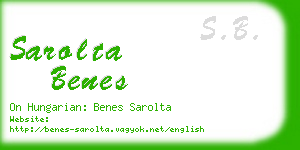 sarolta benes business card